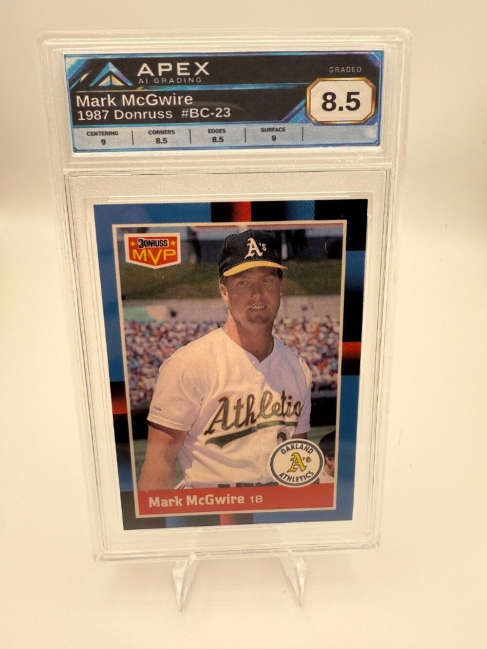 1987 Donruss #BC-23 Mark McGwire Oakland Athletics APEX AI Graded 8.5